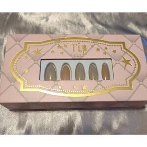 Tip beauty pink glitter press on nails